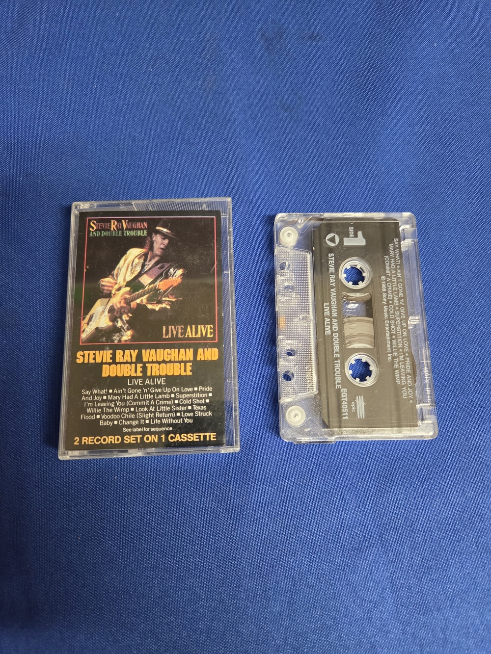 Stevie Ray Vaughan and Double Trouble Live Alive Cassette - Clear/Black